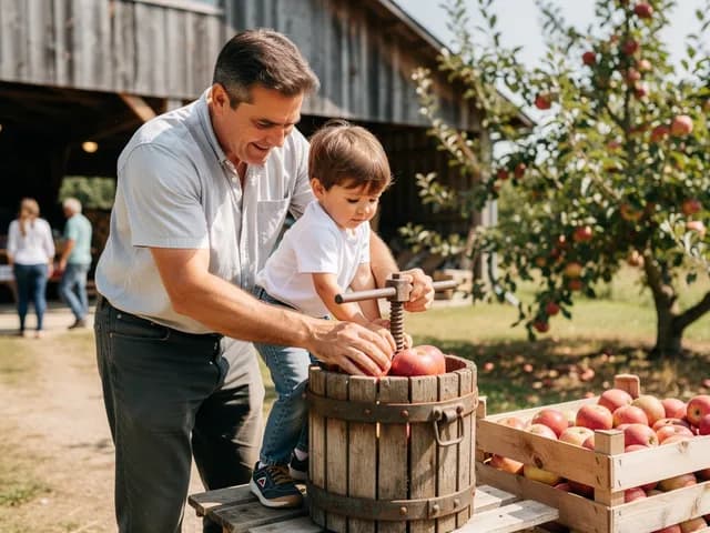 Apfelernte und Saftpressen auf der Streuobstwiese