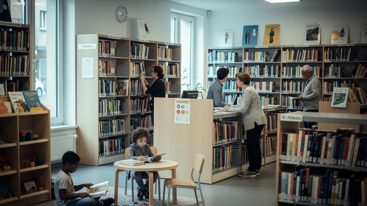 KI-generiertes Bild zu Bücherhalle Holstenstraße