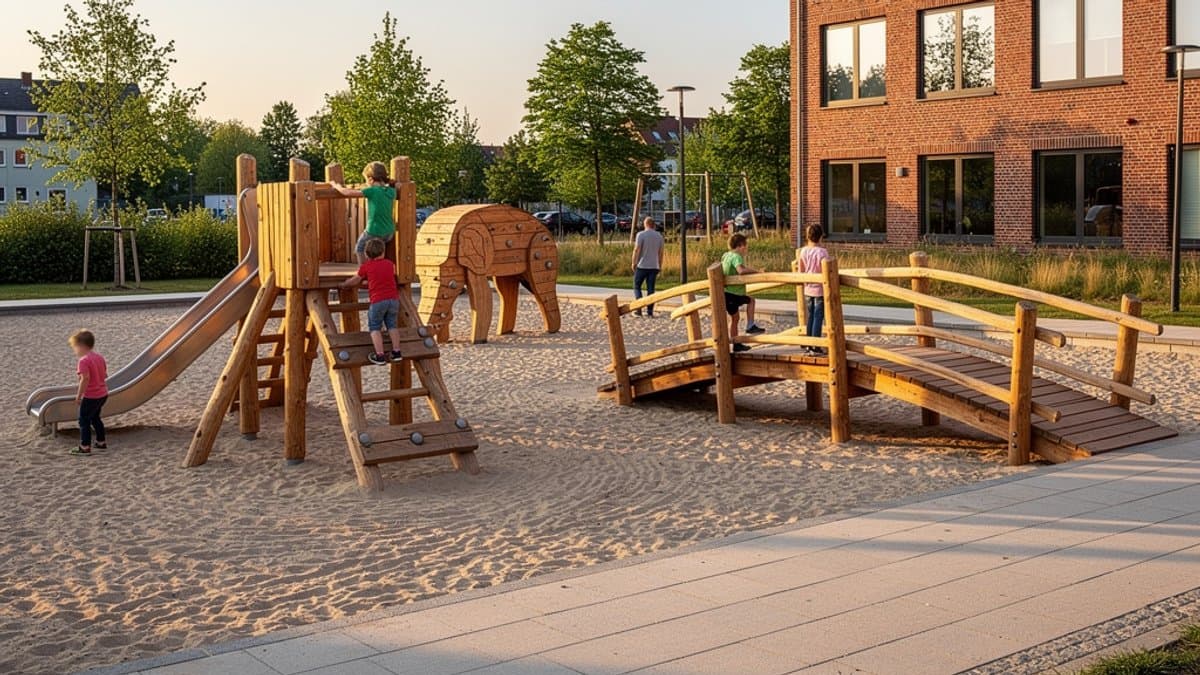 KI-generiertes Bild zu Spielplatz Harburger Rathausplatz