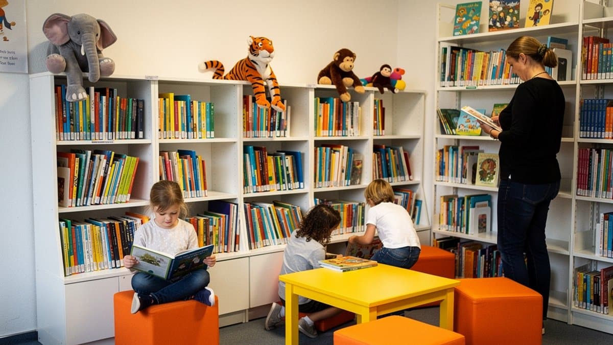 KI-generiertes Bild zu Bücherhalle Steilshoop