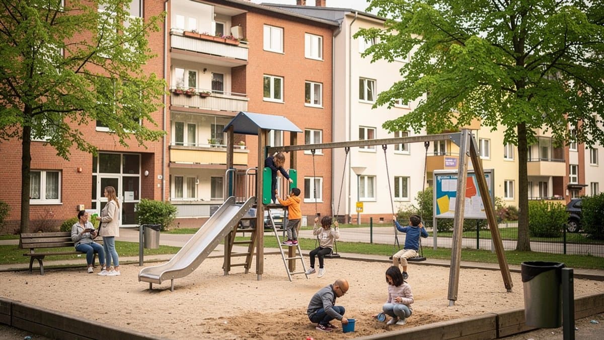 KI-generiertes Bild zu Spielplätze im Öjendorfer Park