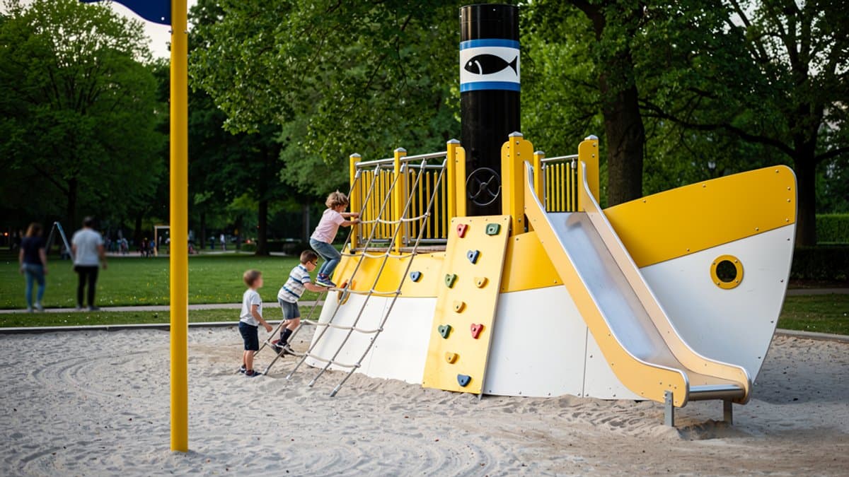 KI-generiertes Bild zu Spielplatz im Hamburger Stadtpark
