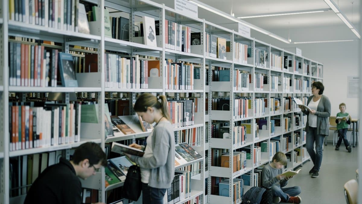 KI-generiertes Bild zu Bücherhalle Harburg