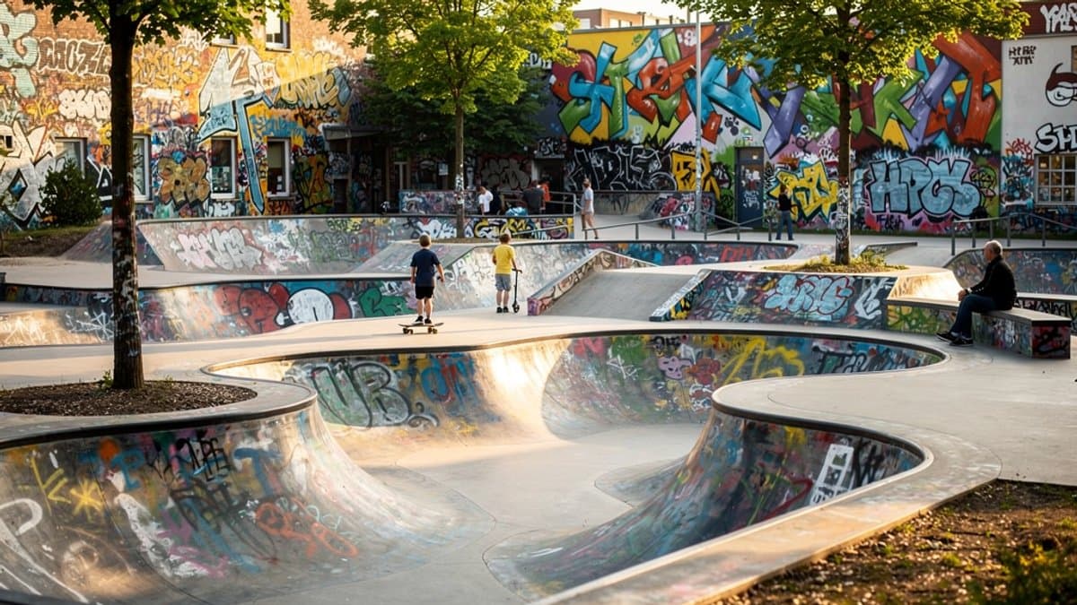 KI-generiertes Bild zu Skatepark Schanze