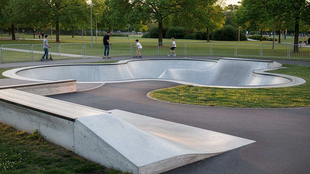 KI-generiertes Bild zu Skatepark am Gleisbogen