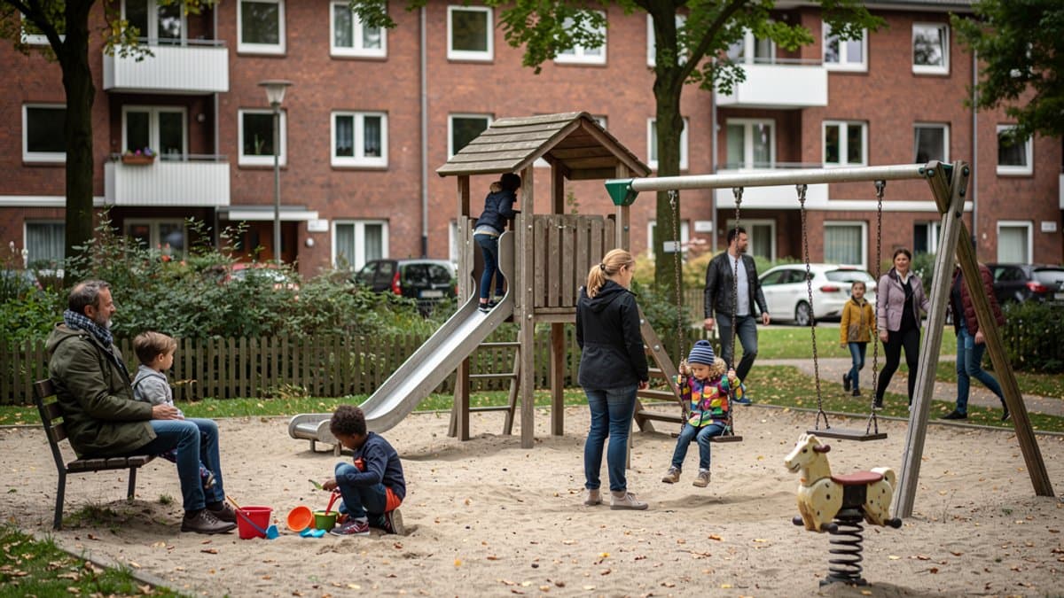 KI-generiertes Bild zu Spielplatz Jenfelder Moorpark