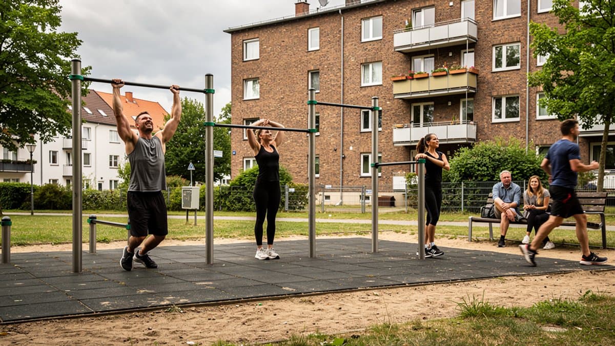 KI-generiertes Bild zu playfit-Parcours Grasbrookpark