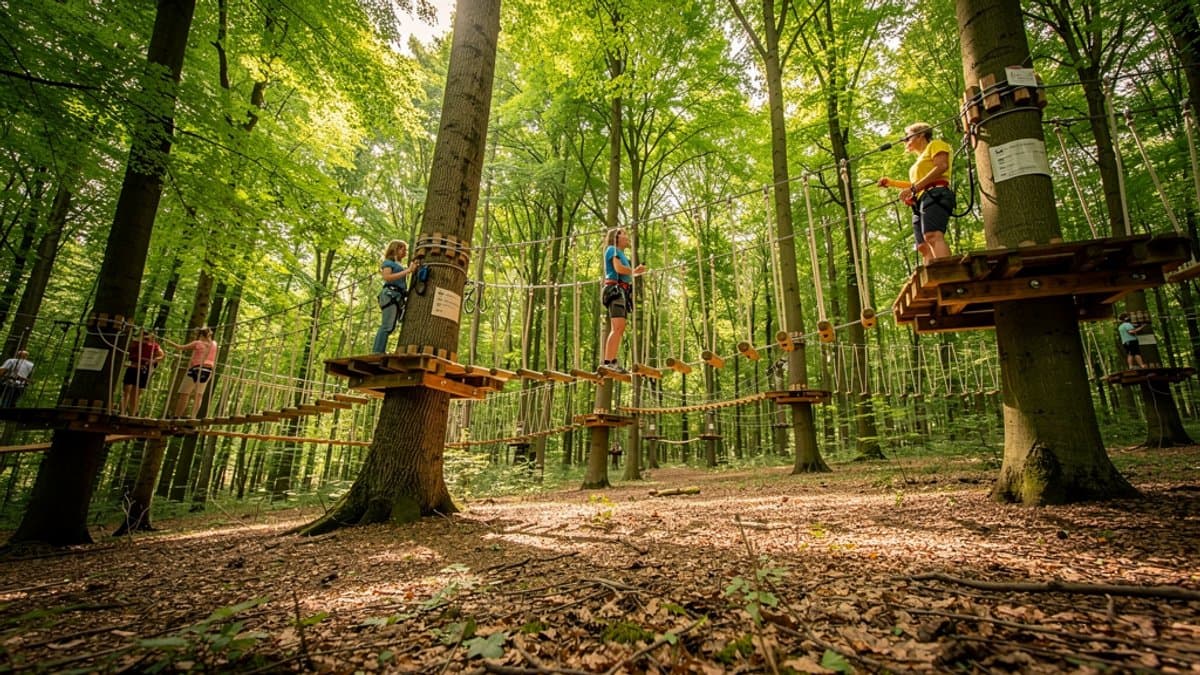 KI-generiertes Bild zu schnurstracks Kletterpark Sachsenwald
