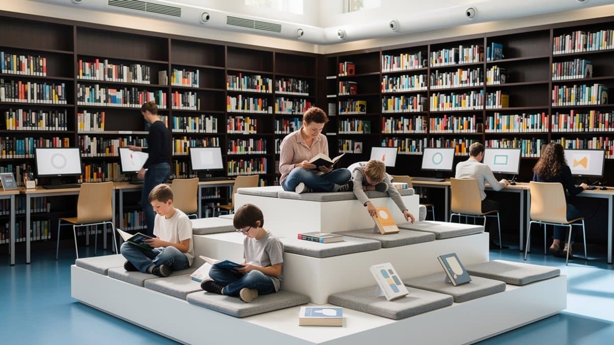 KI-generiertes Bild zu Bücherhalle Eimsbüttel
