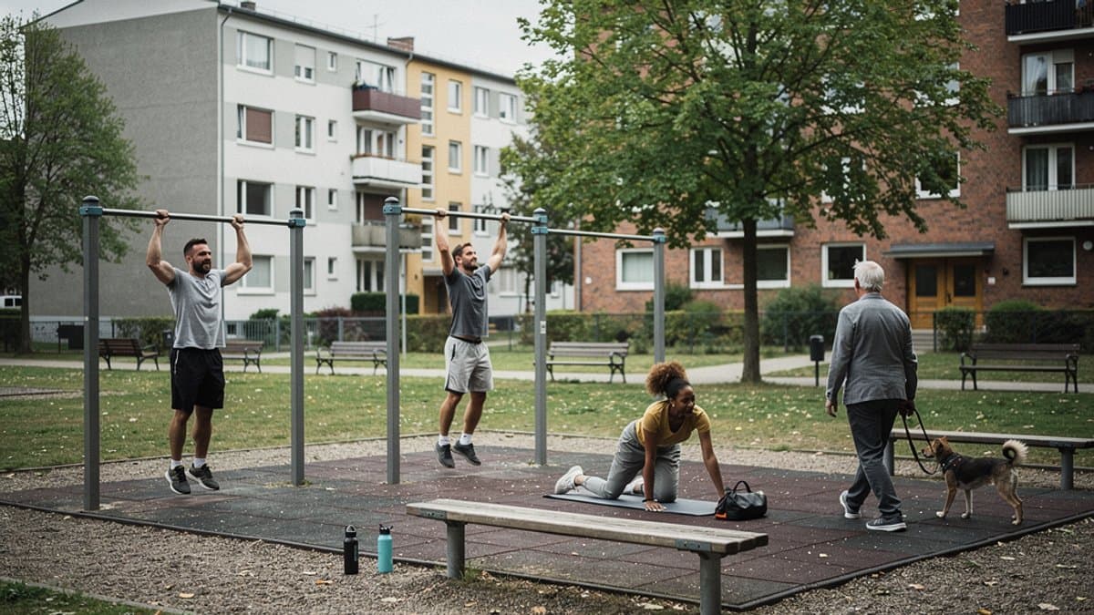 KI-generiertes Bild zu playfit-Parcours Rothenburgsorter Marktplatz
