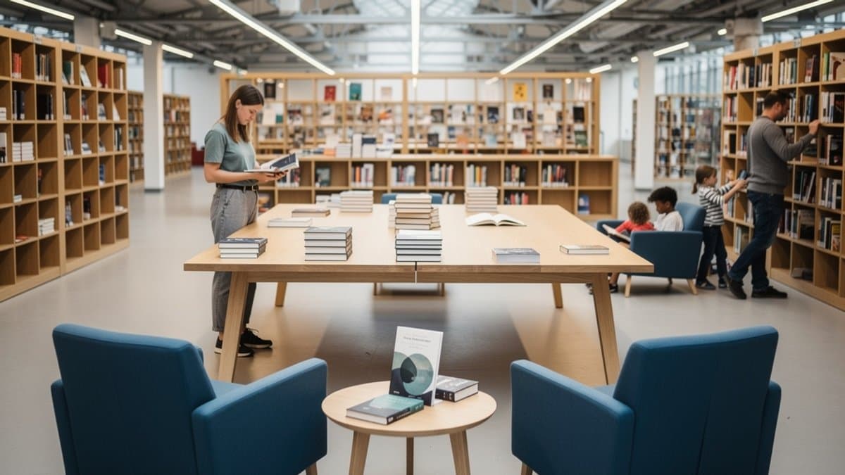 KI-generiertes Bild zu Bücherhalle Hamburg — Zentralbibliothek