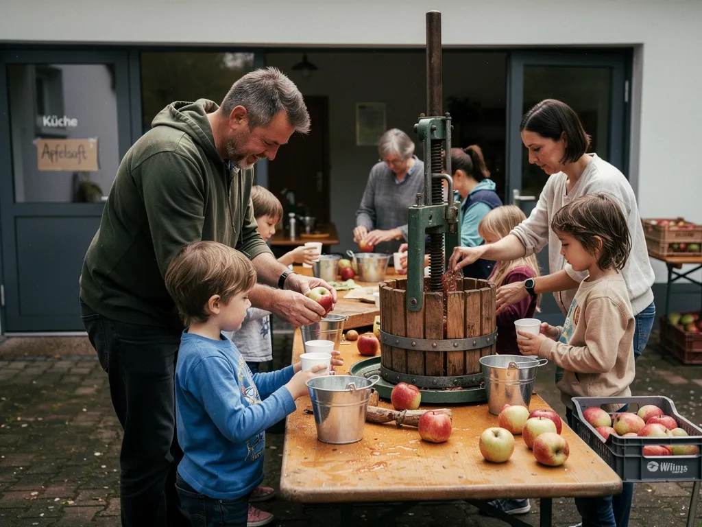 Ferienaktion: Vom Apfel zum Saft im Boberger Dünenhaus