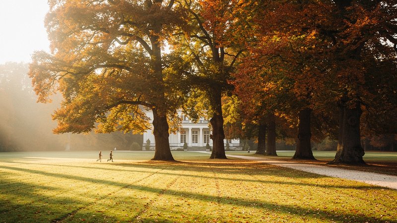 Der Jenischpark im Oktober: alte Bäume, weite Wiesen, kein Programm — genau das ist der Punkt.